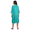 thumbnail image 4 of Moomaya Cotton Sleepwear For Ladies Printed Round Neck Button Placket Nightdress, 4 of 6