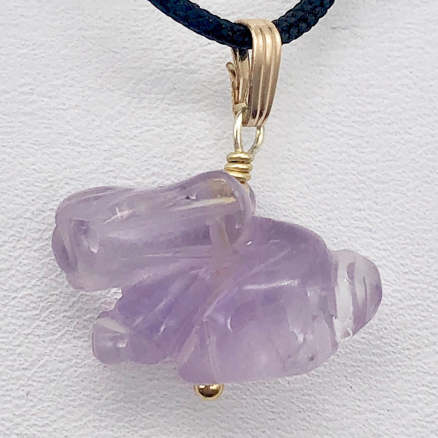 Amethyst Bunny Rabbit Pendant Necklace|Semi Precious Stone Jewelry ...