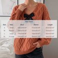 thumbnail image 3 of Fesfesfes Women's V-Neck Bow Decorated Knit Sweater with RibbedLong Sleeve Soft Warm Cozy Casual Pullover Top for Fall Winter Daily Wear, 3 of 7