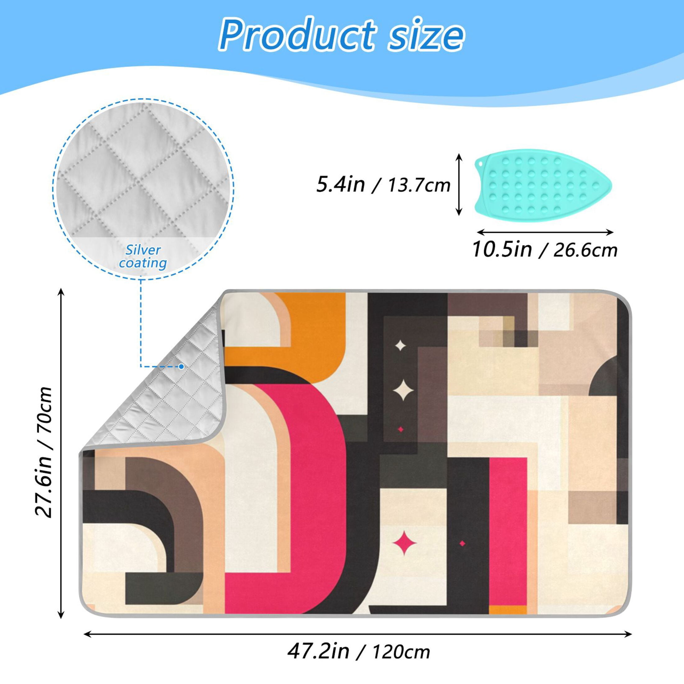 Brown Modernist Design Ironing Mat Blanket for Table Top Travel Portable Ironing Board Pad 47.2x27.6 Inch