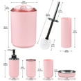thumbnail image 5 of CERBIOR Bathroom Accessories Set Bath Ensemble Includes Soap Dispenser, Toothbrush Holder, Toothbrush Cup, Soap Dish for Decorative Countertop and Housewarming Gift (Pink Spiricle), 5 of 6
