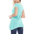 thumbnail image 3 of Women's A-Line Short Sleeve Relaxed Fit Round Neck Solid Tunic Top with Pockets, 3 of 4