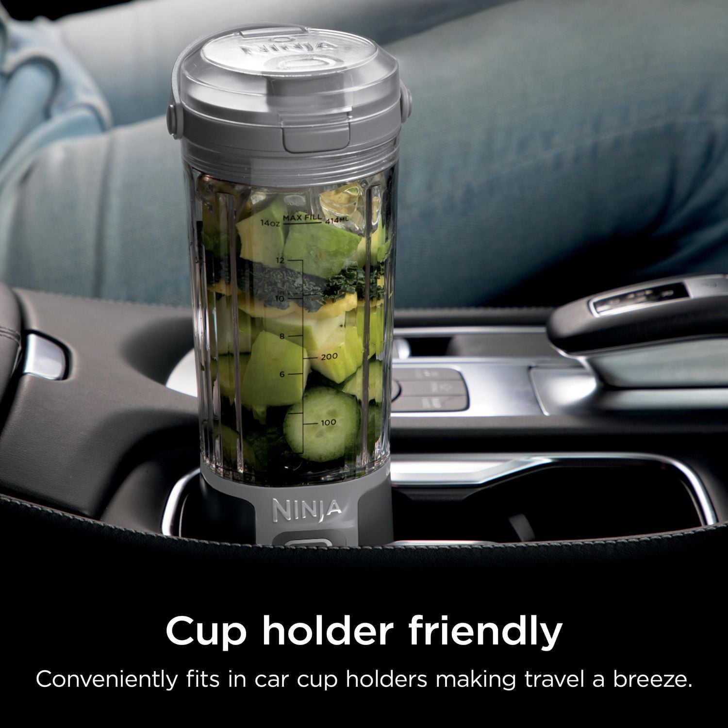 Ninja Blast 16 oz. Mélangeur portable avec couvercle anti-fuite et bec verseur facile, Noir, BC100BKC Rechargeable par USB-C