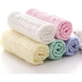 thumbnail image 7 of LNGOOR 5 Pack 12x12" Baby Muslin Washcloths, Natural Muslin Cotton Baby Wipes, Soft Newborn Baby Face Towel and Muslin Washcloth for Sensitive Skin, 7 of 7