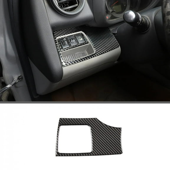 For Toyota RAV4 2006-12 Soft Carbon Fiber Interior Car Central Console Panel Cover Window Lift Switch Dashboard Trim Accessories.
