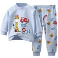 thumbnail image 2 of HAYIMI Boys Girls Pajamas Comfort Kids Cartoon Toddler Children Sleepwear O-Neck Long Sleeve T-Shirts Pants Homewear, 3-4 Years, 2 of 3