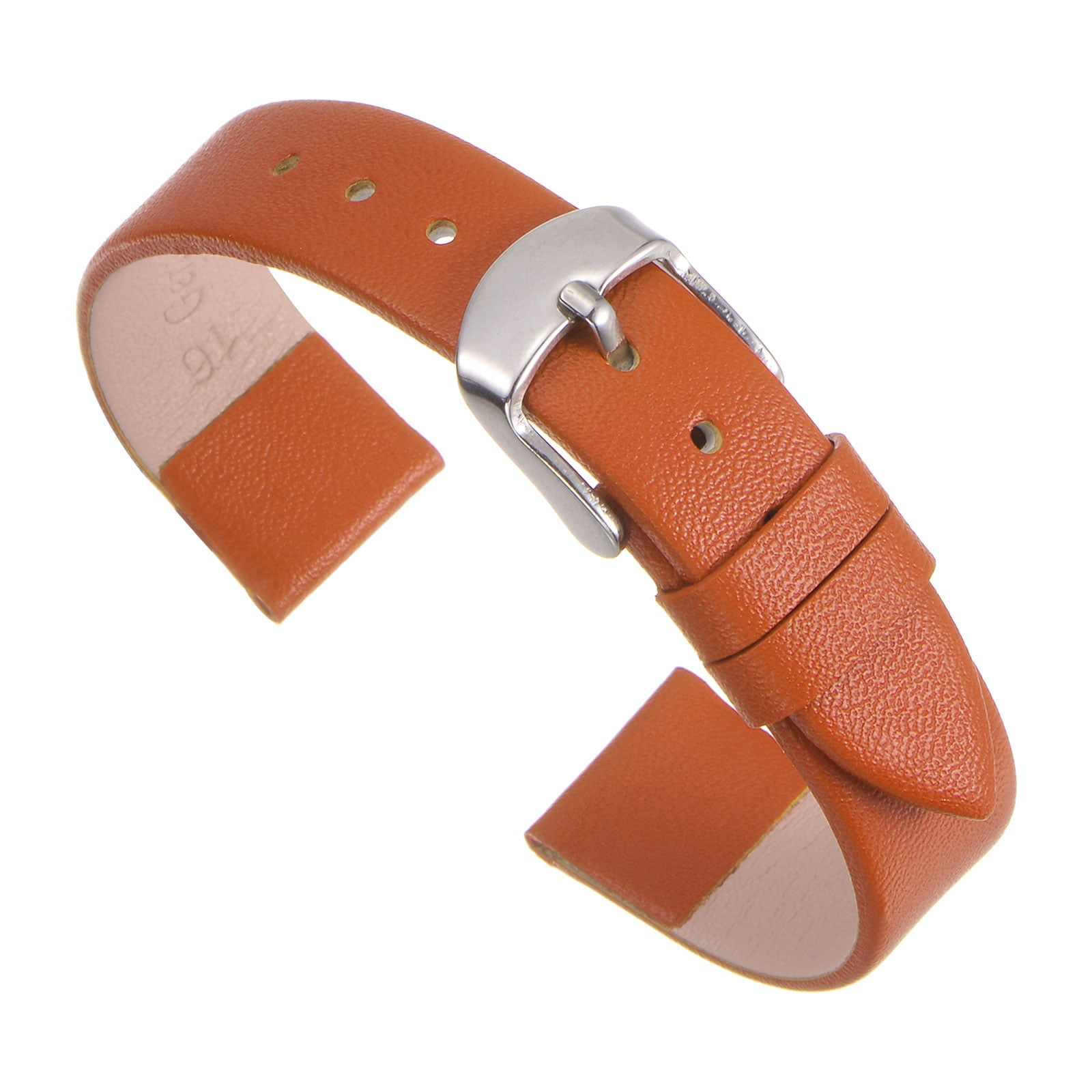 Unique Bargains Genuine Leather Band 22mm Width Smooth Flat Leather Watch Strap for Men and Women Brown