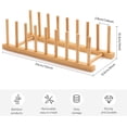 thumbnail image 2 of SIABC-Bamboo Dish Drying Rack for Kitchen Counter and Cabinet, Dish/Book/Plate/Bowl/Cup/Cutting Board/Pot Lid Organizer for Kitchen, Living Room, Study, Display Cabinet (8 Slots), 2 of 4