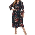thumbnail image 3 of Avidlove Womens Plus Size Kimono Robes Long Bathrobe Ladies V Neck Loungewear Lightweight Soft Sleepwear XL-5XL, 3 of 7