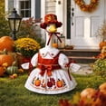 thumbnail image 2 of AZXY Thanksgiving Porch Goose Outfit, 23 Inch Lawn Goose Costume with Pilgrim Hat & Pumpkin Turkey Print Dress, Goose Clothes for Cement Plastic Goose Statue, Outdoor Yard Patio Fall Garden Decor, 2 of 7