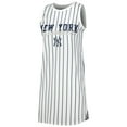 thumbnail image 2 of Women's Concepts Sport White New York Yankees Reel Pinstripe Knit Sleeveless Nightshirt, 2 of 3