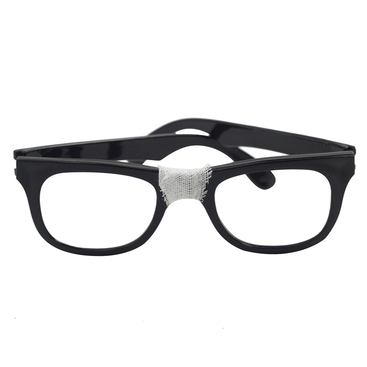 Black Frame No Lenses Classic Taped Nerd Glasses Costume Accessory