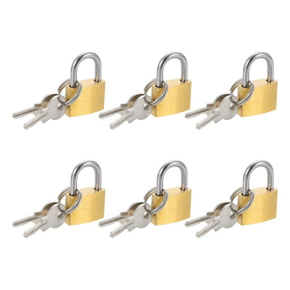 Solid Brass Padlock with Key, Pad Lock 1-1/2 in. Wide Lock Body, Fence ...