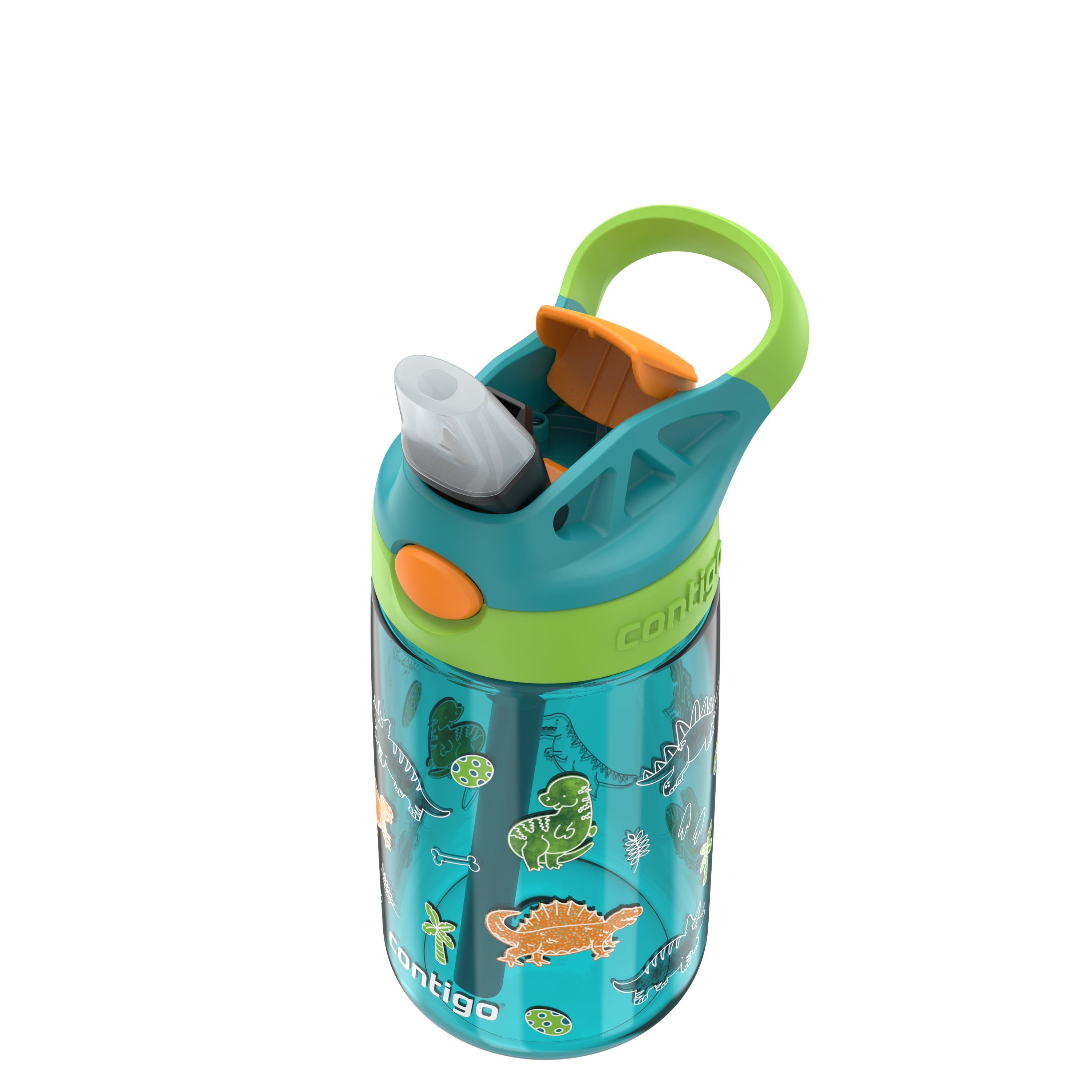 Contigo Kids Aubrey Straw Water Bottle, Leak-Proof, BPA-Free, Dishwasher Safe, Juniper Dinos