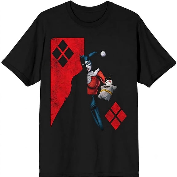 DC Comics Harley Quinn Batman Graphic T-Shirt Men's, Black, Size XL