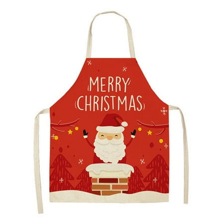 

SIEYIO Linen Christmas Apron Christmas Decoration New Year Christmas Gift for Adult Kid