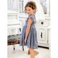 thumbnail image 2 of 2Bunnies Girls’ Vintage Lace Pom Pom Trim Flutter Sleeve Party Dress, 2 of 3