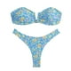 thumbnail image 2 of Trajes de baño Amzcrzy Tankini para mujer, trajes de baño, trajes de baño, bikini, moda, cómodo bikini estampado, traje de baño de color liso para mujer, conjuntos de bikinis, azul, M, 2 of 3