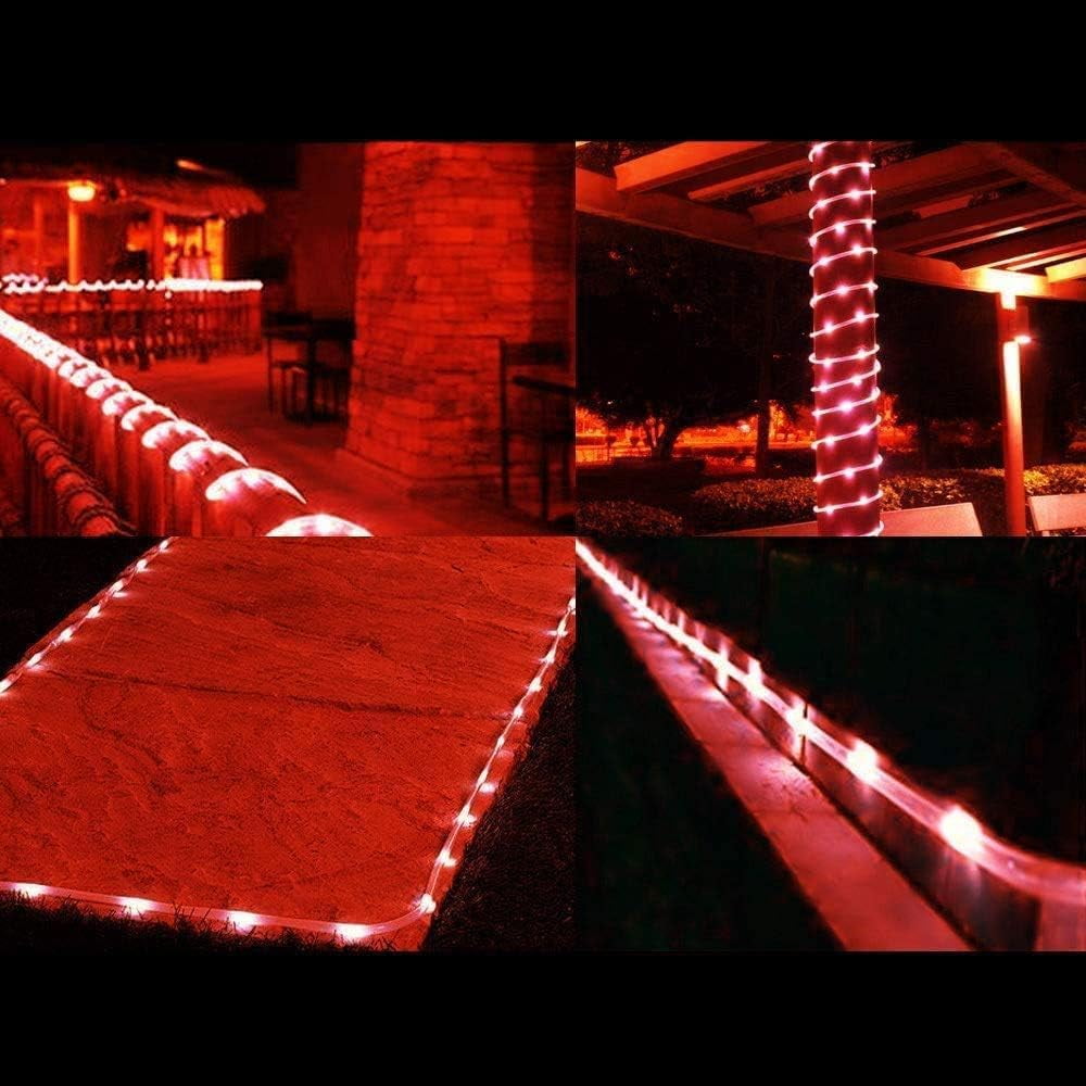 Plug in Rope Lights, 100 LEDs 40ft Waterproof Outdoor String Lights, Warm White Steady Light Copper Wire for Garden, Fence, Party, Wedding Decoration