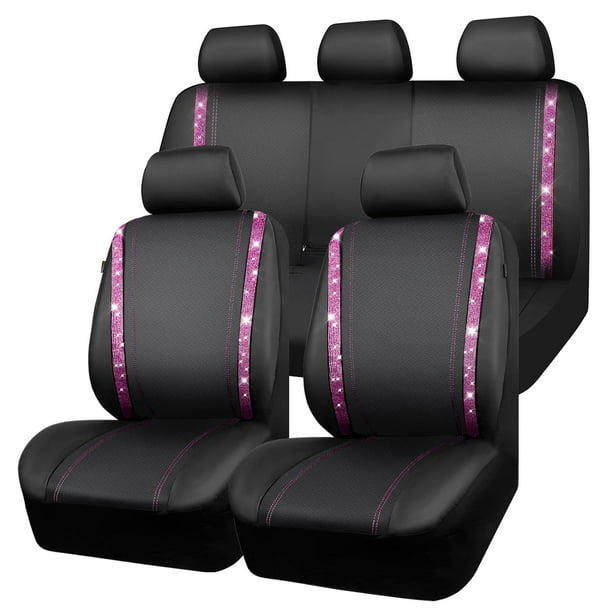 Juego completo de fundas para asientos de coche CAR PASS Bling de piel impermeable