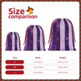 thumbnail image 2 of Super Soft Fabric Gift Bag Contraction Free Bag Mouth Pull Rope Design Red Ribbon Mouth For The Festival Violet Violet Stripe_2 Small, 2 of 8