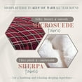 thumbnail image 4 of Elegant Comfort Soft & Plush Sherpa Comforter - Lilith Plaid Collection, 3-Piece Bed Set, Reversible Down Alternative Micro-Suede, Plaid Design, Cal King, Dark Burgundy, 4 of 4