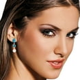 thumbnail image 2 of Galaxy Gold 14k Rose Gold Chandelier Earrings with Blue Topaz and Freshwater-cultured Pearl, 2 of 2