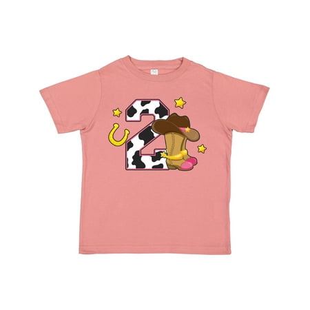 

Inktastic Cowgirl Birthday Two Years Old with Cowgirl Boots Gift Toddler Toddler Girl T-Shirt