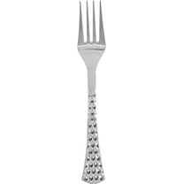 EcoQuality Hammered Disposable Plastic Fork - Heavy Weight Plastic Silver Cutlery Disposable Utensils Silverware Perfect for Wedding Birthday Event Planning Baby Shower Anniversaries (20 Pack)