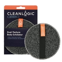 Cleanlogic Exfoliating Body Scrubber, Charcoal-Infused Dual-Texture Shower Exfoliator, 1 Count