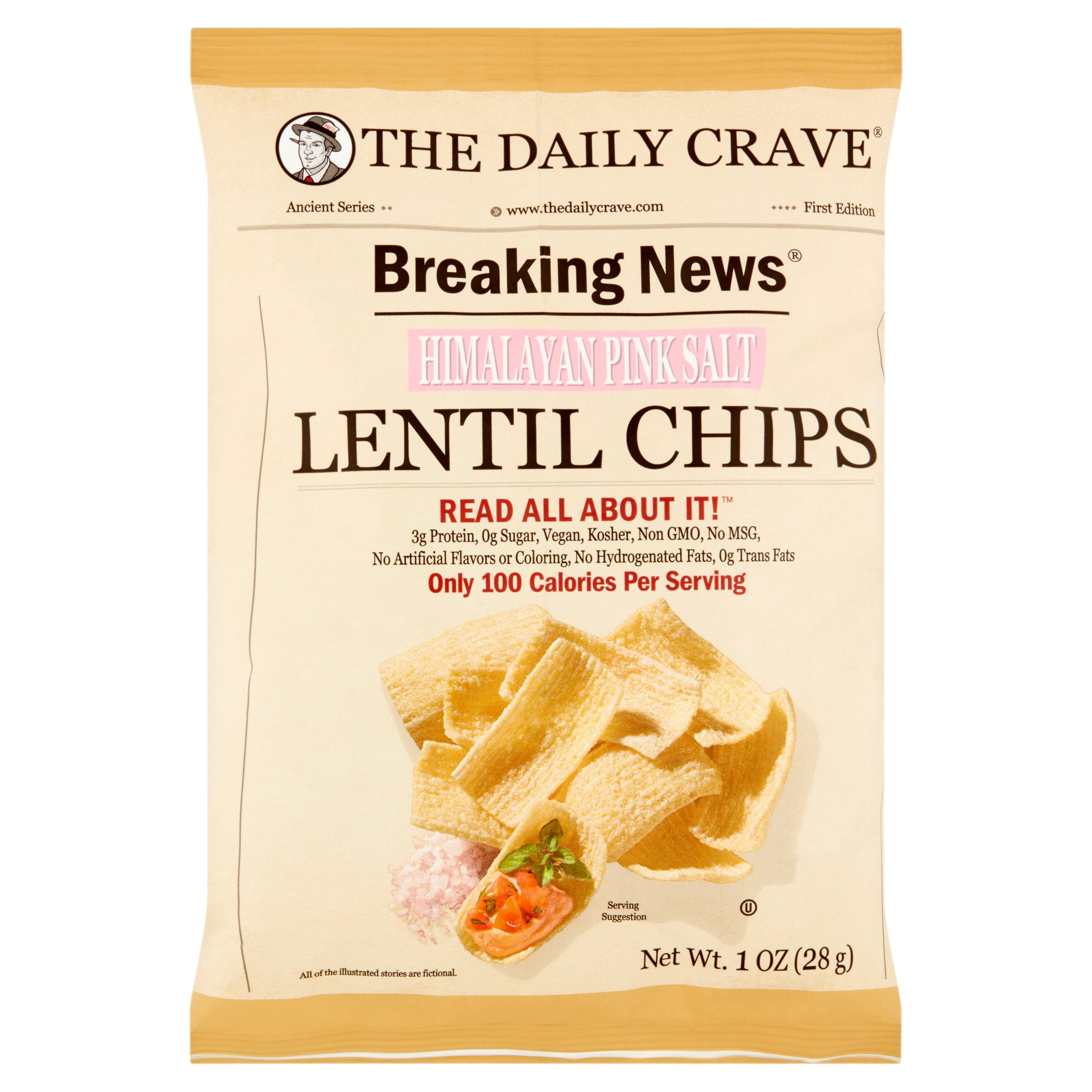 The Daily Crave Chip Lentil Pink Salt,1 Oz (Pack Of 24)