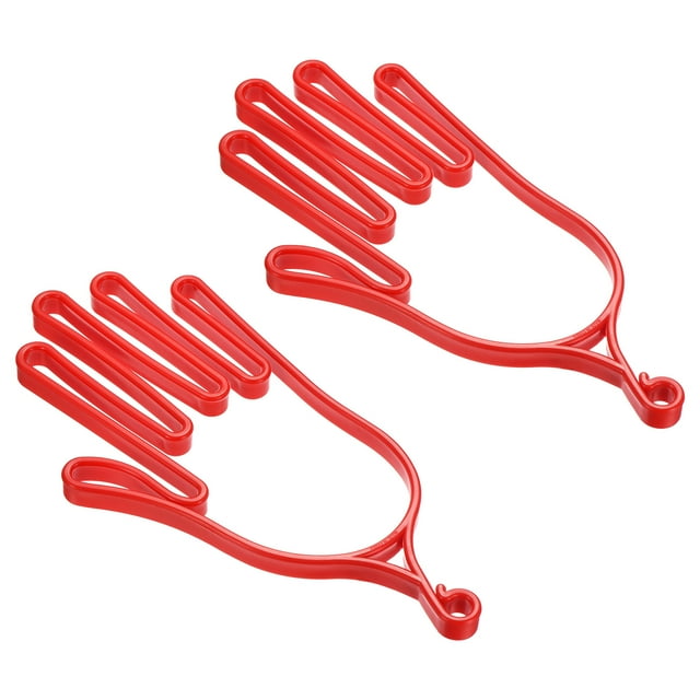 Unique Bargains Golf Gloves Stretcher, 2 Pack Plastic Keeper Support Rack Holder Dryer Hanger Frame for Sports Gloves Maintenance, Red