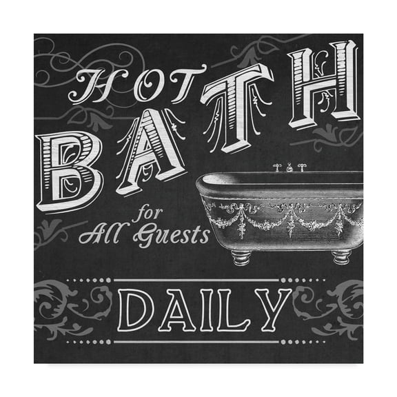 Trademark Fine Art 'Chalkboard Bath Signs II' Canvas Art by June Erica Vess
