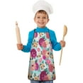 thumbnail image 2 of Pioneer Flower Floral Print Pattern Kids Aprons for Girls and Boys,Adjustable Neck Strap Toddler Aprons for Kids Cooking Baking, 2 of 7