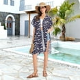 thumbnail image 6 of Beach Vacation Clothes Kimono Cardigan Loose Swimsuit Cover Up for Women Flock Of Swimming Fish S, 6 of 6