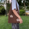 thumbnail image 6 of Kukuzhu Fairycore Crochet Tote Bag Y2K Grunge Knitted Shoulder Bag Flower Hollow Out Purse Cottagecore Accessories, 6 of 7