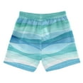 thumbnail image 2 of Blue and Green Waves Boys' Swim Trunks Beach Pool Shorts Quick Dry Soft Fabric Classic Fit, 2 of 8