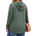 thumbnail image 4 of WellSize Womens Plus Size Hoodies Trendy Drawstring Sweatshirts for Women Casual V Neck Tops Fall Lightweight Pullover, 4 of 8