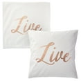 thumbnail image 5 of Set of 4 Rose Gold Throw Pillow Covers, Live Laugh Love Dream Decorative Cases for Home Decor, Living Room (20x20 In), 5 of 8