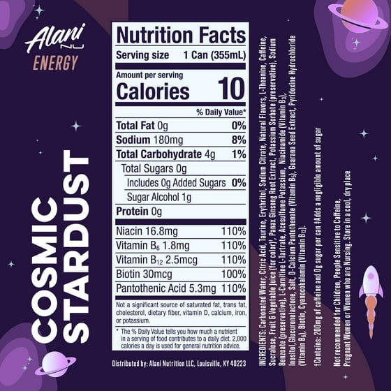 Alani Nu Energy Drink Variety Pack, 12 fl oz Cans (Pack of 3), Pink Slush, Cherry Slush & Cosmic Stardust, Zero Sugar, 200mg Caffeine