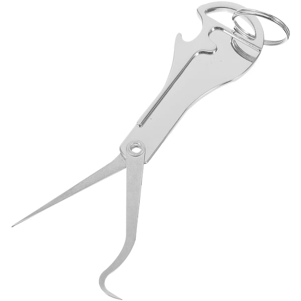 Palillo de dientes de acero inoxidable plegable, abridor de metal, palillo de dientes portátil para viajes