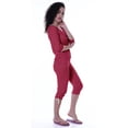 thumbnail image 3 of Moomaya Womens Plain Nightwear Set w/ Capri Cotton Sleepwear 2 Pcs Nightdresses, 3 of 7