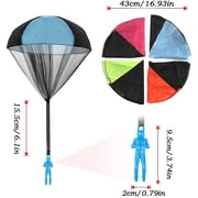 10Pcs Fly Toys Hand Throwing Parachutes Army Man Toss up Outdoor Toys for Kids (Five Color)