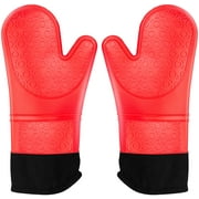 JHIJHOO Mitaines de four longues de 14,7 pouces, gants de four souples et flexibles 1 paire, mitaines de cuisson de cuisine