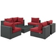thumbnail image 3 of Modway Sojourn 7 Piece Outdoor Patio Sunbrella® Sectional Set in Canvas Red, 3 of 5