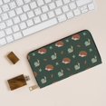thumbnail image 6 of Leather Thin Slim Wallets for Women Men - Green Snails Brown Hedgehogs Clutch Card Wallet for Women Men with Zipper, 6 of 7