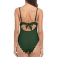 thumbnail image 2 of Charmo Swimsuits for Women Scalloped Padded High Cut One Piece Monokinis Bathing Suits, 2 of 6