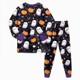 thumbnail image 6 of TOWED22 Girls Boys Halloween Pajamas Cute Graphic Cotton Toddler Kids 2 Piece Long Sleeve Pjs Fall Winter Sleepwear(Black,4-5 Y), 6 of 8