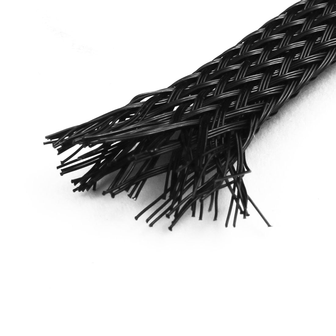 Cable Wire Wrap Expandable  Flat Sleeving Black 7mm Width 15M 49.2ft