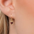 thumbnail image 3 of Gem Stone King 14K Yellow Gold Red Garnet Earrings for Women | 1.20 Cttw | Gemstone January Birthstone | Heart Shape 5MM, 3 of 6